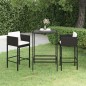 vidaXL 3-tlg. Gartenbar-Set mit Kissen Poly Rattan Schwarz vidaXL 3-tlg. Gartenbar-Set mit Kissen Poly Rattan Schwarz