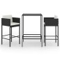 vidaXL 3-tlg. Gartenbar-Set mit Kissen Poly Rattan Schwarz vidaXL 3-tlg. Gartenbar-Set mit Kissen Poly Rattan Schwarz