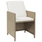 vidaXL 9-tlg. Garten-Essgruppe mit Kissen Poly Rattan Beige vidaXL 9-tlg. Garten-Essgruppe mit Kissen Poly Rattan Beige