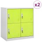 vidaXL Schließfachschränke 2 Stk. Hellgrau und Grün 90x45x92,5cm Stahl vidaXL Schließfachschränke 2 Stk. Hellgrau und Grün 90x45x92,5cm Stahl