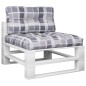 vidaXL Palettenkissen 2 Stk. Grau Karomuster Stoff vidaXL Palettenkissen 2 Stk. Grau Karomuster Stoff