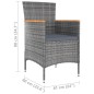 vidaXL 9-tlg. Garten-Essgruppe mit Kissen Poly Rattan Grau vidaXL 9-tlg. Garten-Essgruppe mit Kissen Poly Rattan Grau