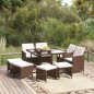 vidaXL 9-tlg. Garten-Essgruppe mit Kissen Poly Rattan Braun vidaXL 9-tlg. Garten-Essgruppe mit Kissen Poly Rattan Braun