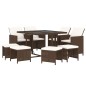 vidaXL 9-tlg. Garten-Essgruppe mit Kissen Poly Rattan Braun vidaXL 9-tlg. Garten-Essgruppe mit Kissen Poly Rattan Braun