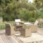 vidaXL 5-tlg. Garten-Essgruppe mit Kissen Poly Rattan Beige vidaXL 5-tlg. Garten-Essgruppe mit Kissen Poly Rattan Beige