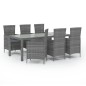 vidaXL 7-tlg. Garten-Essgruppe mit Kissen Poly Rattan Grau vidaXL 7-tlg. Garten-Essgruppe mit Kissen Poly Rattan Grau