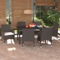 vidaXL 7-tlg. Garten-Essgruppe mit Kissen Poly Rattan Braun vidaXL 7-tlg. Garten-Essgruppe mit Kissen Poly Rattan Braun