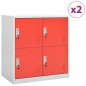 vidaXL Schließfachschränke 2 Stk. Hellgrau und Rot 90x45x92,5 cm Stahl vidaXL Schließfachschränke 2 Stk. Hellgrau und Rot 90x45x92,5 cm Stahl