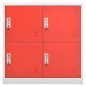 vidaXL Schließfachschränke 2 Stk. Hellgrau und Rot 90x45x92,5 cm Stahl vidaXL Schließfachschränke 2 Stk. Hellgrau und Rot 90x45x92,5 cm Stahl