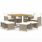 vidaXL 9-tlg. Garten-Essgruppe mit Kissen Poly Rattan Beige vidaXL 9-tlg. Garten-Essgruppe mit Kissen Poly Rattan Beige