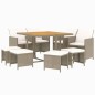 vidaXL 9-tlg. Garten-Essgruppe mit Kissen Poly Rattan Beige vidaXL 9-tlg. Garten-Essgruppe mit Kissen Poly Rattan Beige