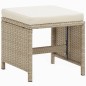 vidaXL 9-tlg. Garten-Essgruppe mit Kissen Poly Rattan Beige vidaXL 9-tlg. Garten-Essgruppe mit Kissen Poly Rattan Beige
