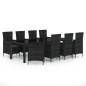vidaXL 9-tlg. Garten-Essgruppe mit Kissen Poly Rattan Schwarz vidaXL 9-tlg. Garten-Essgruppe mit Kissen Poly Rattan Schwarz