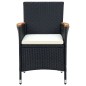 vidaXL 5-tlg. Garten-Essgruppe mit Auflagen Poly Rattan Schwarz vidaXL 5-tlg. Garten-Essgruppe mit Auflagen Poly Rattan Schwarz