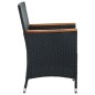 vidaXL 5-tlg. Garten-Essgruppe mit Auflagen Poly Rattan Schwarz vidaXL 5-tlg. Garten-Essgruppe mit Auflagen Poly Rattan Schwarz