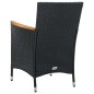 vidaXL 5-tlg. Garten-Essgruppe mit Auflagen Poly Rattan Schwarz vidaXL 5-tlg. Garten-Essgruppe mit Auflagen Poly Rattan Schwarz