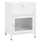 vidaXL Nachttische 2 Stk. Weiß 40x30x54,5 cm Stahl und Glas vidaXL Nachttische 2 Stk. Weiß 40x30x54,5 cm Stahl und Glas