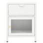 vidaXL Nachttische 2 Stk. Weiß 40x30x54,5 cm Stahl und Glas vidaXL Nachttische 2 Stk. Weiß 40x30x54,5 cm Stahl und Glas