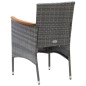 vidaXL 3-tlg. Garten-Essgruppe mit Kissen Poly Rattan Grau vidaXL 3-tlg. Garten-Essgruppe mit Kissen Poly Rattan Grau