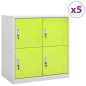 vidaXL Schließfachschränke 5 Stk. Hellgrau und Grün 90x45x92,5cm Stahl vidaXL Schließfachschränke 5 Stk. Hellgrau und Grün 90x45x92,5cm Stahl