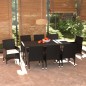 vidaXL 9-tlg. Garten-Essgruppe mit Kissen Poly Rattan Schwarz vidaXL 9-tlg. Garten-Essgruppe mit Kissen Poly Rattan Schwarz