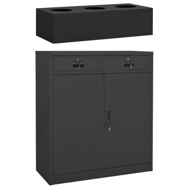 vidaXL Büroschrank mit Pflanzkasten Anthrazit 90x40x125 cm Stahl vidaXL Büroschrank mit Pflanzkasten Anthrazit 90x40x125 cm Stahl