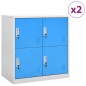 vidaXL Schließfachschränke 2 Stk. Hellgrau und Blau 90x45x92,5cm Stahl vidaXL Schließfachschränke 2 Stk. Hellgrau und Blau 90x45x92,5cm Stahl