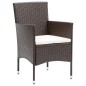 vidaXL 7-tlg. Garten-Essgruppe mit Kissen Poly Rattan Braun vidaXL 7-tlg. Garten-Essgruppe mit Kissen Poly Rattan Braun