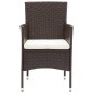 vidaXL 7-tlg. Garten-Essgruppe mit Kissen Poly Rattan Braun vidaXL 7-tlg. Garten-Essgruppe mit Kissen Poly Rattan Braun