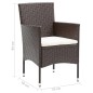vidaXL 7-tlg. Garten-Essgruppe mit Kissen Poly Rattan Braun vidaXL 7-tlg. Garten-Essgruppe mit Kissen Poly Rattan Braun