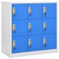 vidaXL Schließfachschränke 5 Stk. Hellgrau und Blau 90x45x92,5cm Stahl vidaXL Schließfachschränke 5 Stk. Hellgrau und Blau 90x45x92,5cm Stahl