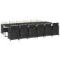 vidaXL 13-tlg. Garten-Essgruppe mit Kissen Poly Rattan Schwarz vidaXL 13-tlg. Garten-Essgruppe mit Kissen Poly Rattan Schwarz