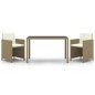 vidaXL 3-tlg. Garten-Essgruppe mit Kissen Poly Rattan Beige vidaXL 3-tlg. Garten-Essgruppe mit Kissen Poly Rattan Beige