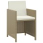 vidaXL 3-tlg. Garten-Essgruppe mit Kissen Poly Rattan Beige vidaXL 3-tlg. Garten-Essgruppe mit Kissen Poly Rattan Beige
