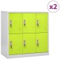 vidaXL Schließfachschränke 2 Stk. Hellgrau und Grün 90x45x92,5cm Stahl vidaXL Schließfachschränke 2 Stk. Hellgrau und Grün 90x45x92,5cm Stahl