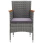 vidaXL 9-tlg. Garten-Essgruppe mit Kissen Poly Rattan Grau vidaXL 9-tlg. Garten-Essgruppe mit Kissen Poly Rattan Grau