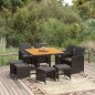 vidaXL 9-tlg. Garten-Essgruppe mit Kissen Poly Rattan Schwarz vidaXL 9-tlg. Garten-Essgruppe mit Kissen Poly Rattan Schwarz