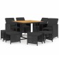 vidaXL 9-tlg. Garten-Essgruppe mit Kissen Poly Rattan Schwarz vidaXL 9-tlg. Garten-Essgruppe mit Kissen Poly Rattan Schwarz