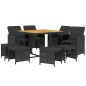 vidaXL 9-tlg. Garten-Essgruppe mit Kissen Poly Rattan Schwarz vidaXL 9-tlg. Garten-Essgruppe mit Kissen Poly Rattan Schwarz