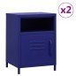 vidaXL Nachttische 2 Stk. Marineblau 35x35x51 cm Stahl vidaXL Nachttische 2 Stk. Marineblau 35x35x51 cm Stahl
