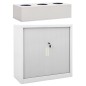 vidaXL Schrank mit Schiebetür & Pflanzkasten Grau 90x40x113 cm Stahl vidaXL Schrank mit Schiebetür & Pflanzkasten Grau 90x40x113 cm Stahl