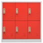 vidaXL Schließfachschränke 5 Stk. Hellgrau und Rot 90x45x92,5 cm Stahl vidaXL Schließfachschränke 5 Stk. Hellgrau und Rot 90x45x92,5 cm Stahl
