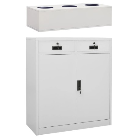 vidaXL Büroschrank mit Pflanzkasten Hellgrau 90x40x125 cm Stahl  