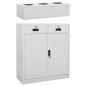 vidaXL Büroschrank mit Pflanzkasten Hellgrau 90x40x125 cm Stahl vidaXL Büroschrank mit Pflanzkasten Hellgrau 90x40x125 cm Stahl