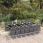 vidaXL 15-tlg. Garten-Essgruppe mit Kissen Poly Rattan Grau vidaXL 15-tlg. Garten-Essgruppe mit Kissen Poly Rattan Grau