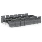 vidaXL 15-tlg. Garten-Essgruppe mit Kissen Poly Rattan Grau vidaXL 15-tlg. Garten-Essgruppe mit Kissen Poly Rattan Grau