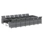 vidaXL 15-tlg. Garten-Essgruppe mit Kissen Poly Rattan Grau vidaXL 15-tlg. Garten-Essgruppe mit Kissen Poly Rattan Grau