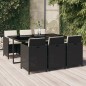 vidaXL 7-tlg. Garten-Essgruppe mit Kissen Poly Rattan Schwarz vidaXL 7-tlg. Garten-Essgruppe mit Kissen Poly Rattan Schwarz
