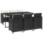 vidaXL 7-tlg. Garten-Essgruppe mit Kissen Poly Rattan Schwarz vidaXL 7-tlg. Garten-Essgruppe mit Kissen Poly Rattan Schwarz