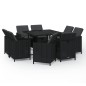 vidaXL 9-tlg. Garten-Essgruppe mit Auflagen Poly Rattan Schwarz vidaXL 9-tlg. Garten-Essgruppe mit Auflagen Poly Rattan Schwarz